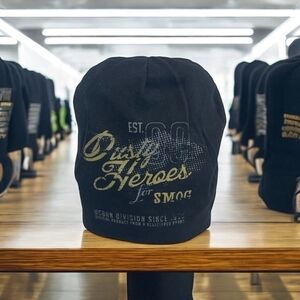 SMOG Beanie Hat Dusty Heroes for Smog Printed Reversible Hat Black Beanie